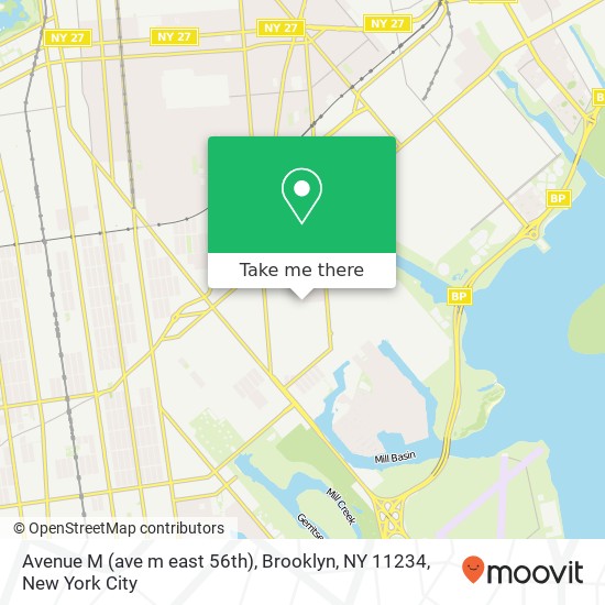 Mapa de Avenue M (ave m east 56th), Brooklyn, NY 11234