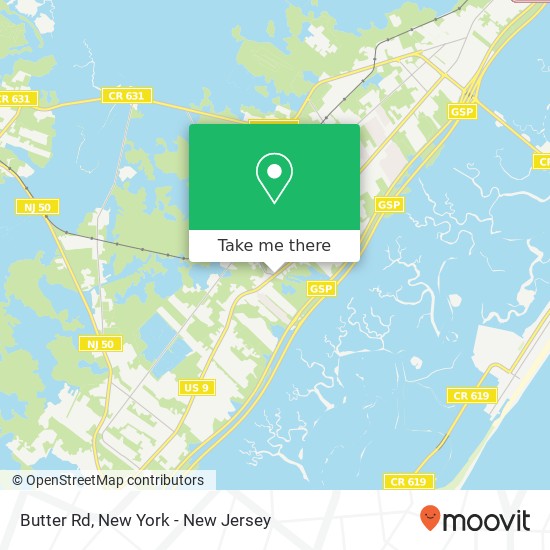 Mapa de Butter Rd, Marmora, NJ 08223