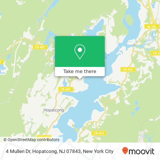 Mapa de 4 Mullen Dr, Hopatcong, NJ 07843