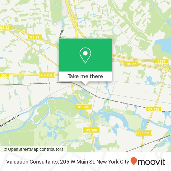 Mapa de Valuation Consultants, 205 W Main St