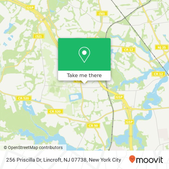 256 Priscilla Dr, Lincroft, NJ 07738 map