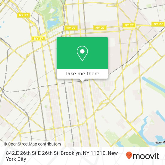 Mapa de 842,E 26th St E 26th St, Brooklyn, NY 11210