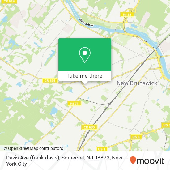 Mapa de Davis Ave (frank davis), Somerset, NJ 08873