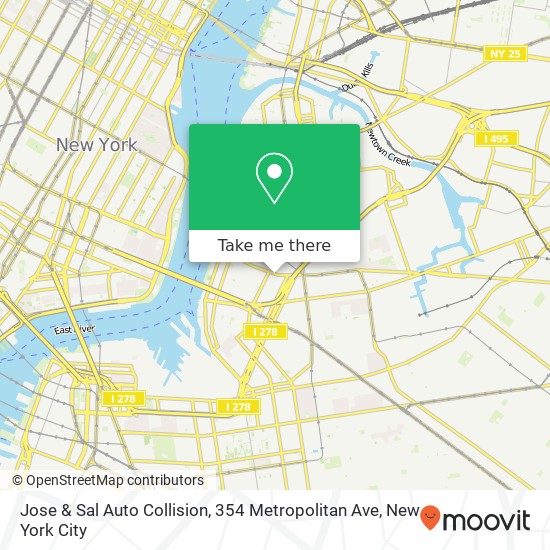 Mapa de Jose & Sal Auto Collision, 354 Metropolitan Ave