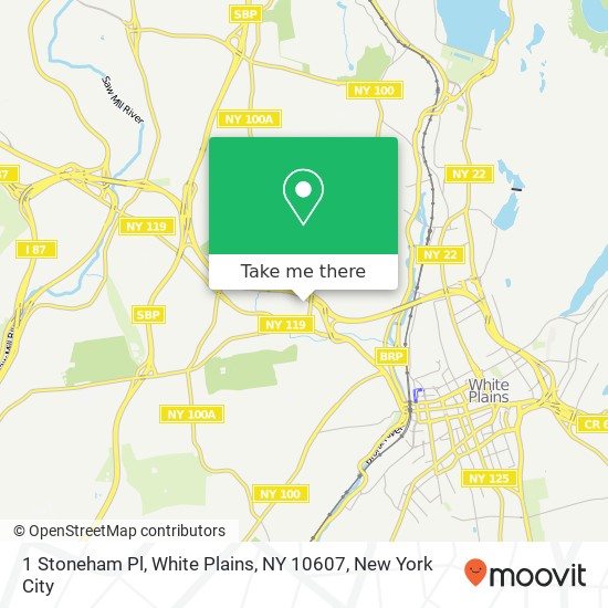 Mapa de 1 Stoneham Pl, White Plains, NY 10607