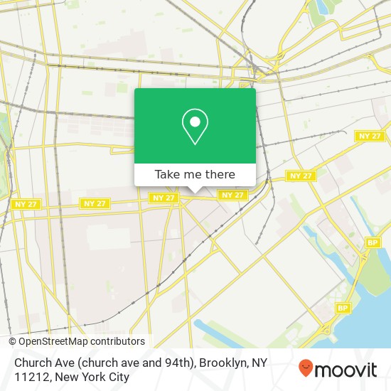 Mapa de Church Ave (church ave and 94th), Brooklyn, NY 11212