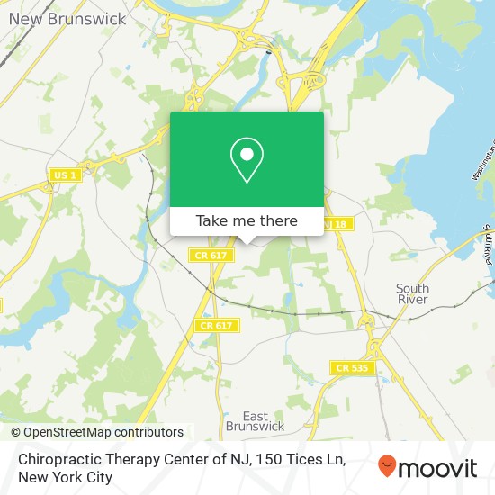 Mapa de Chiropractic Therapy Center of NJ, 150 Tices Ln