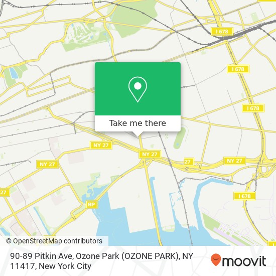 Mapa de 90-89 Pitkin Ave, Ozone Park (OZONE PARK), NY 11417