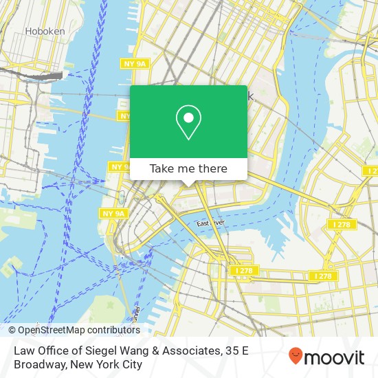 Mapa de Law Office of Siegel Wang & Associates, 35 E Broadway