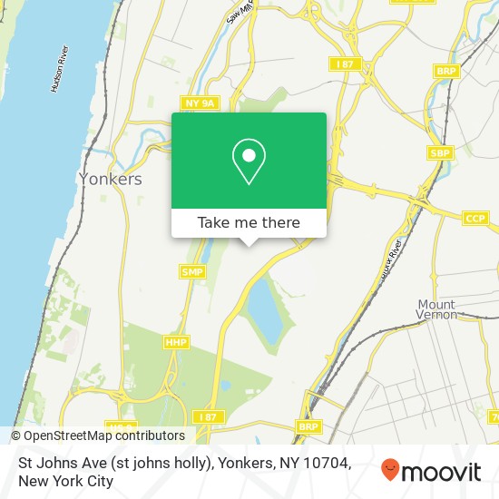 Mapa de St Johns Ave (st johns holly), Yonkers, NY 10704