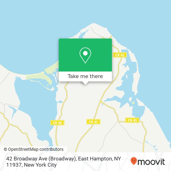 Mapa de 42 Broadway Ave (Broadway), East Hampton, NY 11937