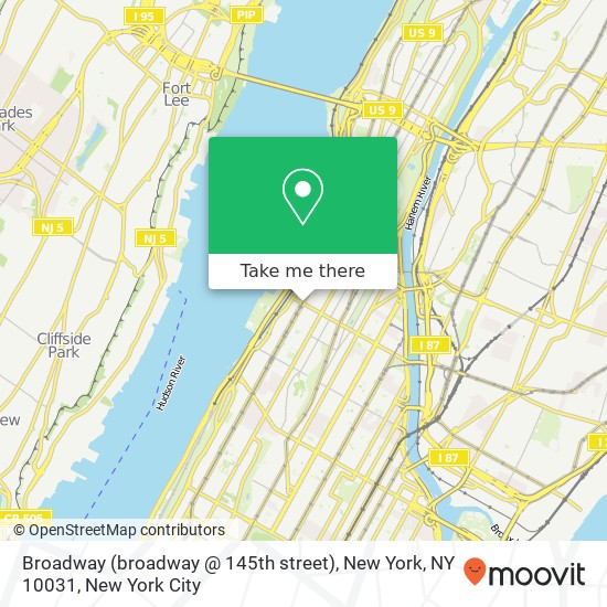 Mapa de Broadway (broadway @ 145th street), New York, NY 10031