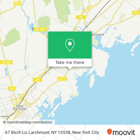 Mapa de 67 Birch Ln, Larchmont, NY 10538