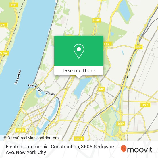Mapa de Electric Commercial Construction, 3605 Sedgwick Ave