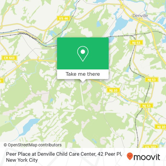 Mapa de Peer Place at Denville Child Care Center, 42 Peer Pl