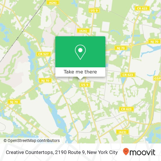 Mapa de Creative Countertops, 2190 Route 9