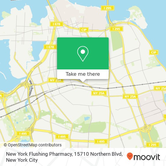Mapa de New York Flushing Pharmacy, 15710 Northern Blvd