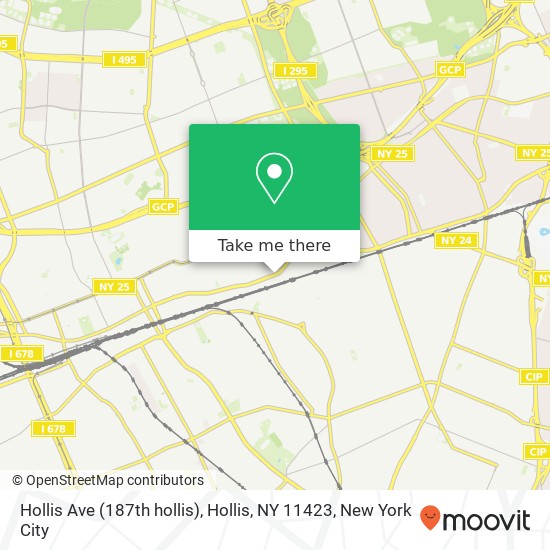 Mapa de Hollis Ave (187th hollis), Hollis, NY 11423