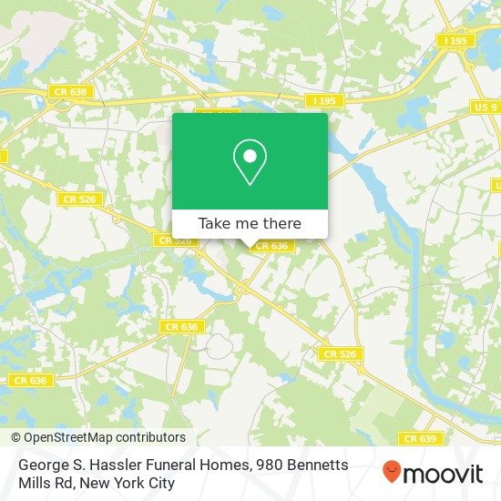 George S. Hassler Funeral Homes, 980 Bennetts Mills Rd map