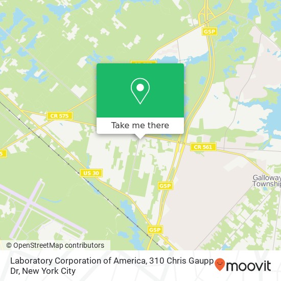 Mapa de Laboratory Corporation of America, 310 Chris Gaupp Dr