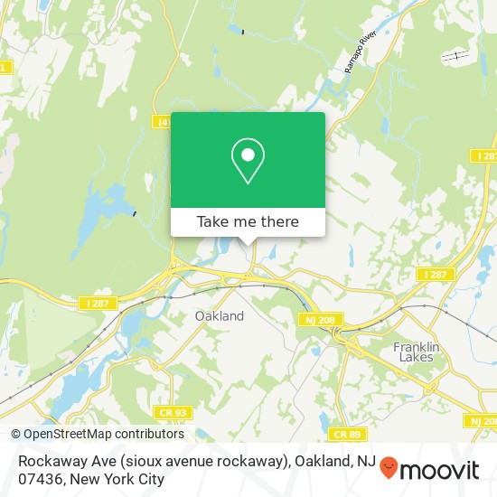 Mapa de Rockaway Ave (sioux avenue rockaway), Oakland, NJ 07436