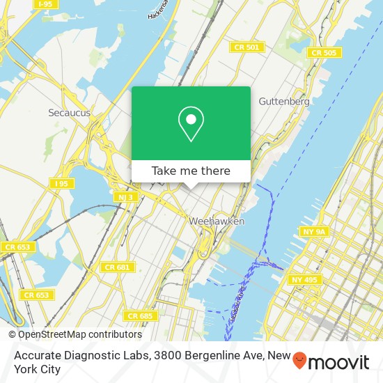 Mapa de Accurate Diagnostic Labs, 3800 Bergenline Ave