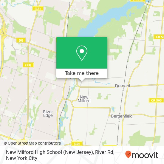 Mapa de New Milford High School (New Jersey), River Rd