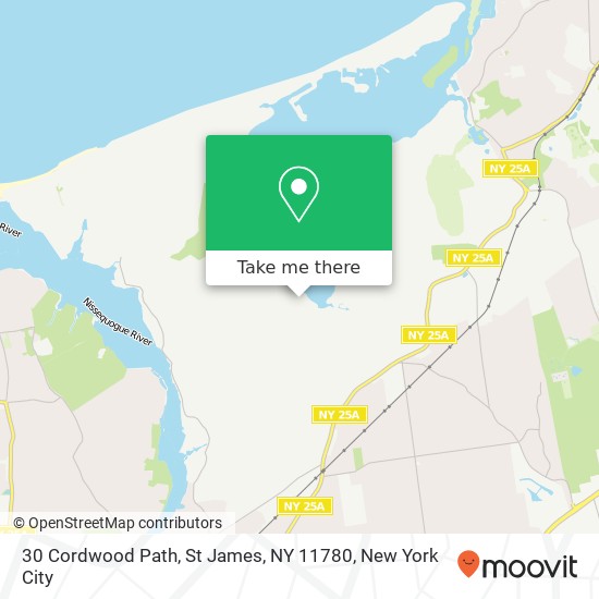 Mapa de 30 Cordwood Path, St James, NY 11780
