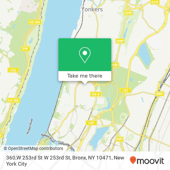 Mapa de 360,W 253rd St W 253rd St, Bronx, NY 10471