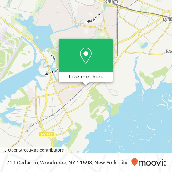 Mapa de 719 Cedar Ln, Woodmere, NY 11598