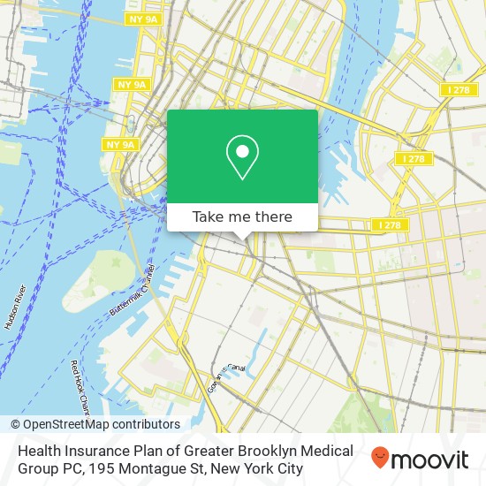 Mapa de Health Insurance Plan of Greater Brooklyn Medical Group PC, 195 Montague St