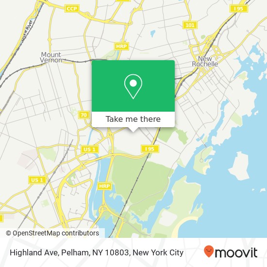 Highland Ave, Pelham, NY 10803 map