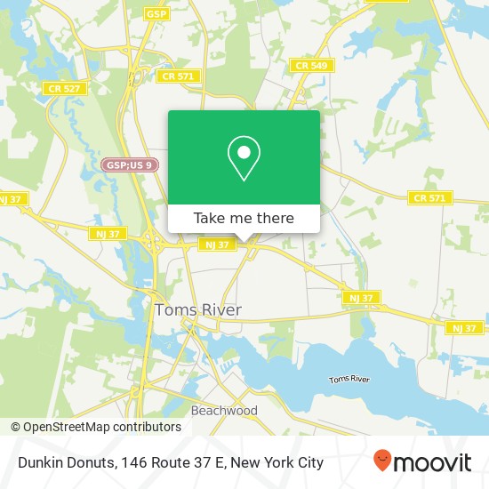 Mapa de Dunkin Donuts, 146 Route 37 E