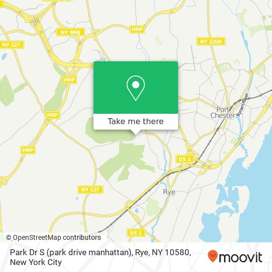Mapa de Park Dr S (park drive manhattan), Rye, NY 10580
