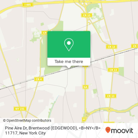 Pine Aire Dr, Brentwood (EDGEWOOD), <B>NY< / B> 11717 map