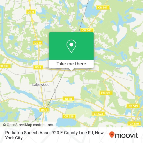 Pediatric Speech Asso, 920 E County Line Rd map