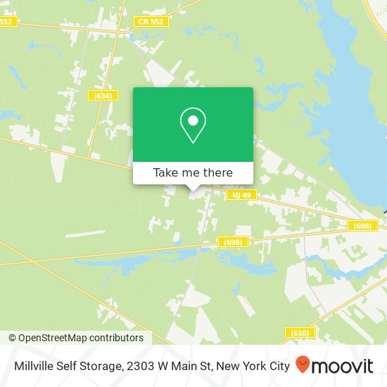 Mapa de Millville Self Storage, 2303 W Main St