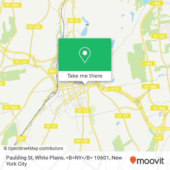 Mapa de Paulding St, White Plains, <B>NY< / B> 10601