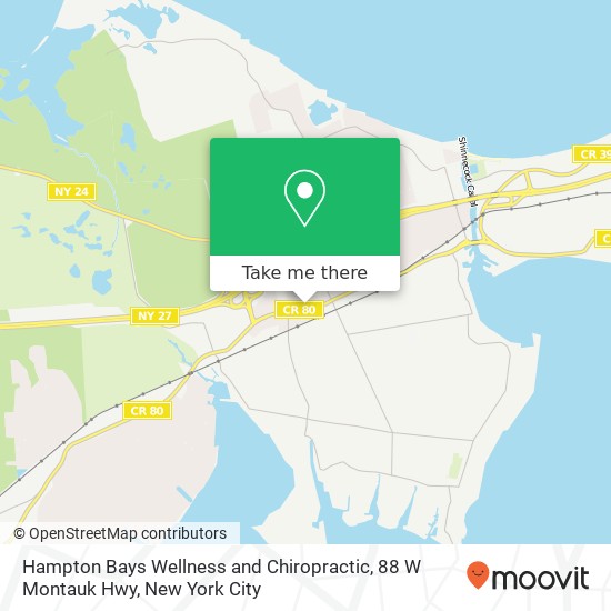 Mapa de Hampton Bays Wellness and Chiropractic, 88 W Montauk Hwy