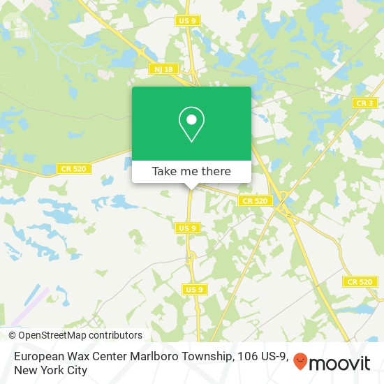 Mapa de European Wax Center Marlboro Township, 106 US-9