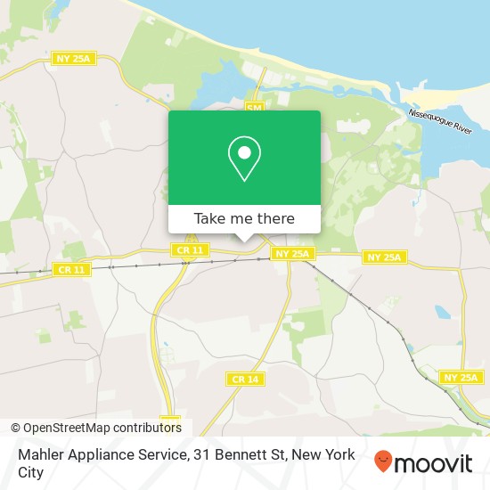 Mapa de Mahler Appliance Service, 31 Bennett St
