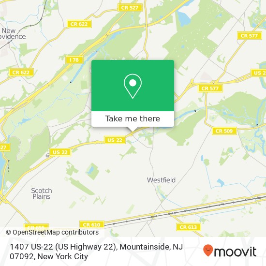 Mapa de 1407 US-22 (US Highway 22), Mountainside, NJ 07092