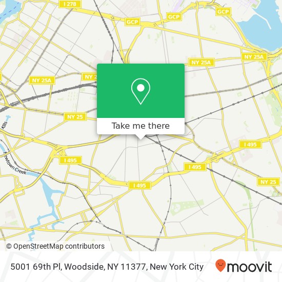 Mapa de 5001 69th Pl, Woodside, NY 11377