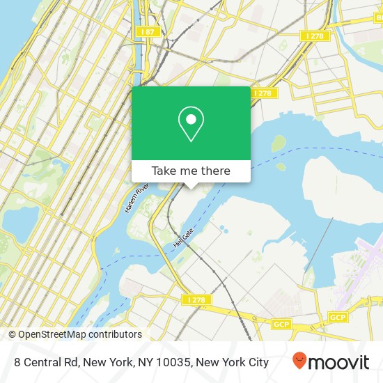 Mapa de 8 Central Rd, New York, NY 10035