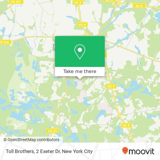 Mapa de Toll Brothers, 2 Exeter Dr