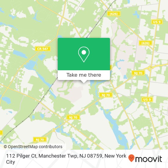 Mapa de 112 Pilger Ct, Manchester Twp, NJ 08759