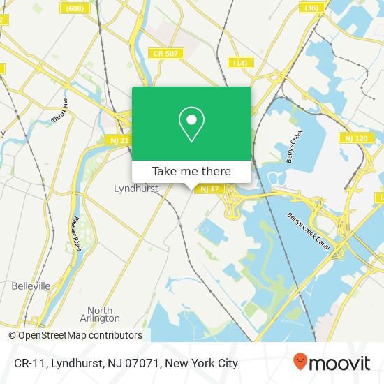 Mapa de CR-11, Lyndhurst, NJ 07071