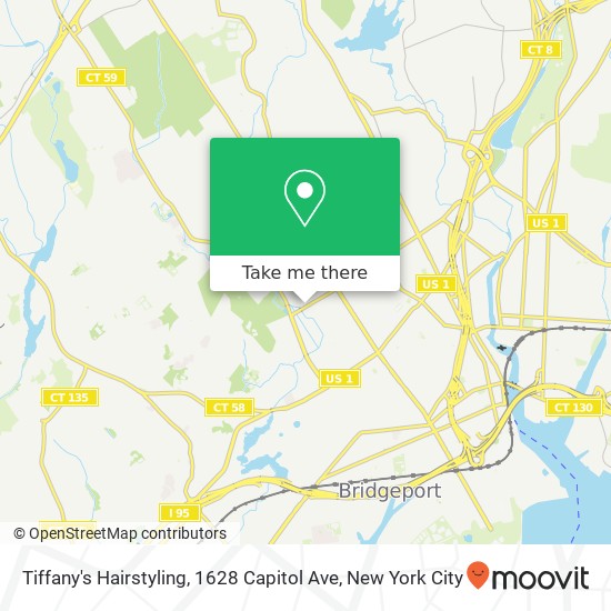 Mapa de Tiffany's Hairstyling, 1628 Capitol Ave