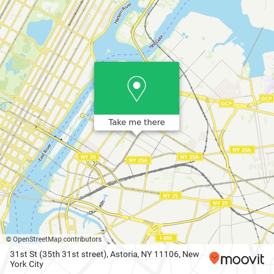 Mapa de 31st St (35th 31st street), Astoria, NY 11106