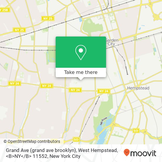 Mapa de Grand Ave (grand ave brooklyn), West Hempstead, <B>NY< / B> 11552
